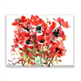 Anemones Red Painting Print on Wrapped Canvas by Americanflat