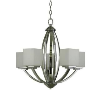 Yosemite Home Decor Paloma Collection 5 Light Chrome Hanging Chandelier with Dove White Glass Shade 179 5U CH