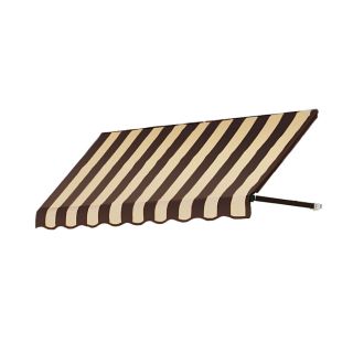 Awntech 52.5 in Wide x 24 in Projection Brown/Tan Stripe Open Slope Window/Door Awning