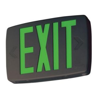 Lithonia Lighting Quantum Black Thermoplastic LED Emergency Exit Sign with Battery Backup LQM S 3 G 120/277 EL N M6