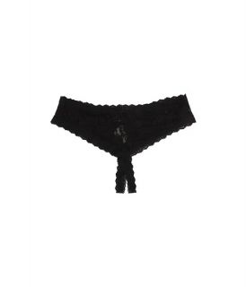Hanky Panky Plus Size Signature Lace Crotchless Cheeky Hipster Black