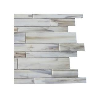 Splashback Tile Matchstix Halo 3 in. x 6 in. x 8 mm Glass Mosaic Floor and Wall Tile Sample C2C1 GLASS TILE