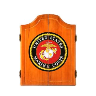 Trademark Global United States Marine Corps Wood Dart Cabinet Set