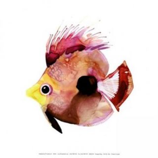 Pink Fish Poster Print by Margaret Berg (13 x 13)