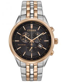 Citizen Mens Chronograph Eco Drive Two Tone Stainless Steel Bracelet
