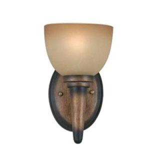 Illumine 1 Light Torch Bronze Wall Sconce with Amber Tinted Glass CLI TR311601