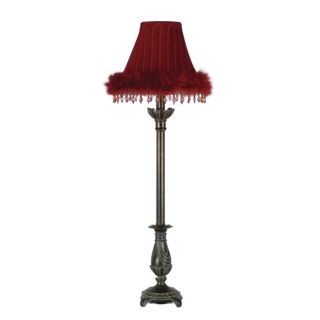 LimeLights 22.83 in Red Indoor Table Lamp with Fabric Shade