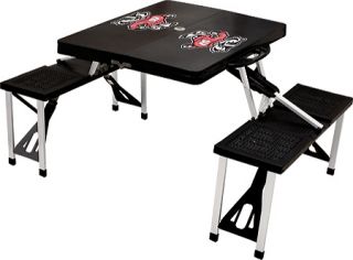 Picnic Time Folding Table Wisconsin Badgers   Black