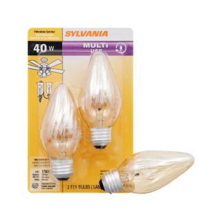 SYLVANIA 2 Pack 40 Watt Medium Base (E 26) Amber Dimmable Decorative Incandescent Light Bulbs