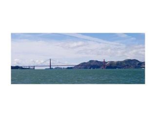 Suspension bridge across a bay, Golden Gate Bridge, San Francisco Bay, San Francisco, California, USA Print by Panoramic