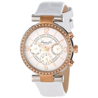 Kenneth Cole New York Womens White Dial Crystal Accented Watch