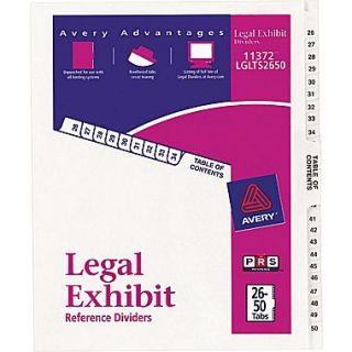 Avery Legal Exhibit Dividers, 26 50