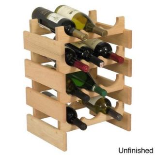 12 bottle Stackable Wood Dakota Wine Rack Unfinished