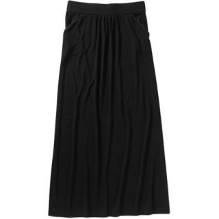 Faded Glory Women's Solid Maxi Skirt with Tie and Side Pockets