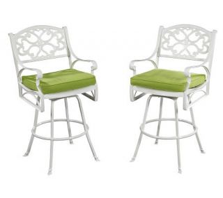 Home Styles Biscayne Bistro Stool w/ Cushion  White Finish —