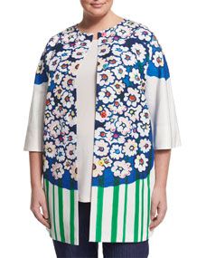 Marina Rinaldi Ciclad Flower Print Jacket, Plus Size