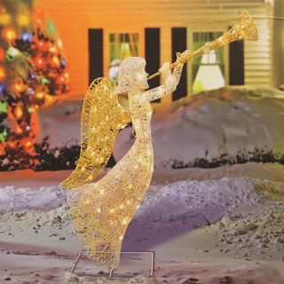 PennDistributing Glittered Trumpeting Angel Christmas Decoration