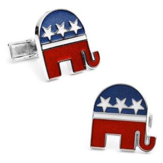 RR 254 Sterling Republican Elephant Cufflinks