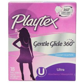 Playtex Gentle Glide 360 Unscented Ultra Absorbency Tampons 18 ea (Pack of 3)