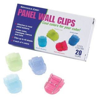 Advantus® Fabric Panel Wall Clips   Assorted Colors (20 Per Box
