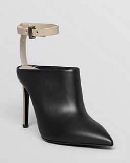Vince Pointed Toe Ankle Strap Mule Booties   Armon High Heel