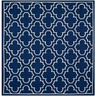 Safavieh Dhurries Navy/Ivory 7 ft. x 7 ft. Square Area Rug DHU625D 7SQ
