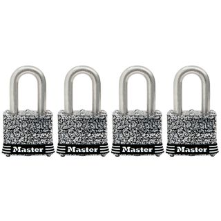 Master Lock 4 Pack 1.642 in Laminated Stainless Steel Shackle Keyed Padlocks