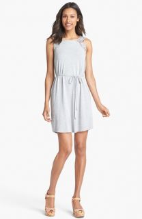 Caslon® Lace Shoulder Knit Dress