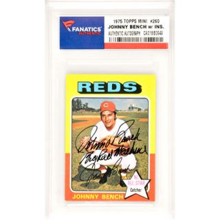 Fanatics Authentic Johnny Bench Cincinnati Reds Autographed 1975 Topps Mini #260 Card with Big Red Machine Inscription