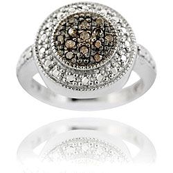 DB Designs Sterling Silver 1/6ct TDW Brown Diamond Ring  