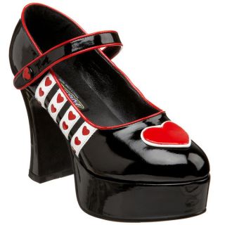 Funtasma Womens Queen 55 Black Queen of Hearts Chunky Heels