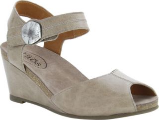 Womens Taos Footwear Penelopeep Sandal   Cement Full Grain Leather
