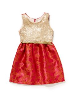 Sleeveless Brocade Dress with Sequins by Blush by US Angels