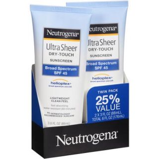 Neutrogena Ultra Sheer Dry Touch Sunscreen Lotion Broad Spectrum SPF 45,3 fl oz (Pack of 2)