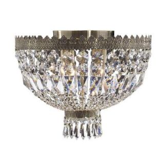 Worldwide Lighting Metropolitan Collection 4 Light Antique Bronze Ceiling Light with Clear Crystal W33085B16