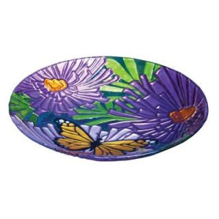 Evergreen Enterprises Monarch Floral Glass Birdbath 2GB113
