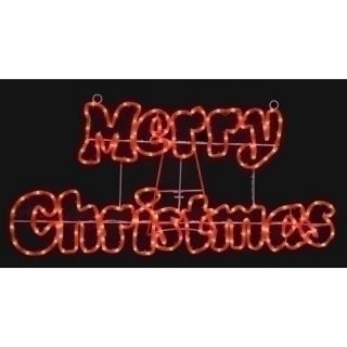 32" Merry Christmas Red Rope Light Outdoor Yard Art Decoration