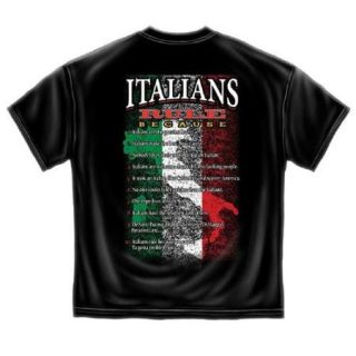 Erazor Bits Black 100% Cotton Italians Rules T Shirt (XXL) Graphic Novelty Tee