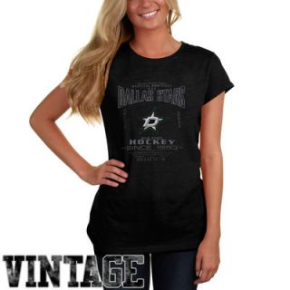 Old Time Hockey Dallas Stars Ladies Vintage Marina Tri Blend T Shirt   Black
