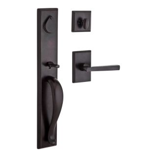 BALDWIN Reserve Longview x Taper Dark Bronze Single Lock Keyed Entry Door Handleset