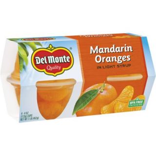 Del Monte Mandarin Oranges in Light Syrup, 4 oz, 4 count