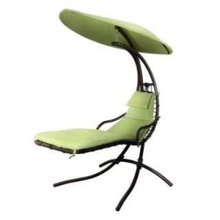 RST Brands Infinity Hanging Patio Chaise Lounge with Green Cushion OP DC02 Tau