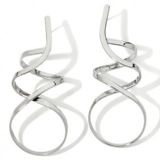 Stately Steel Spiral Linear Earrings   5820820