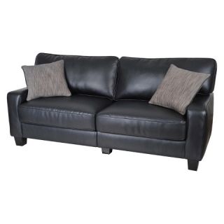 Serta® RTA Santa Rosa Collection Sofa, Black Leather
