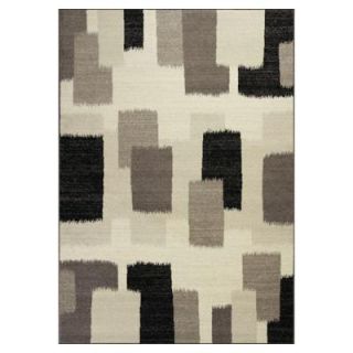 Kas Rugs Patchblock Black/Ivory 2 ft. 7 in. x 4 ft. 11 in. Area Rug REF741327X411