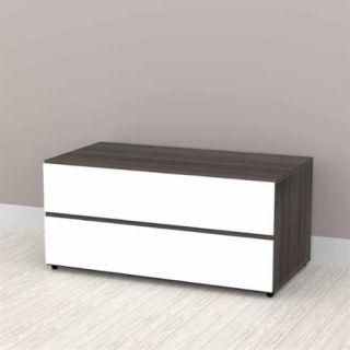 Nexera Allure 2 Drawer Storage Cabinet, White/Ebony