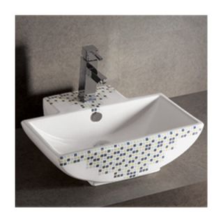 Isabella Decorative Tile Rectangular Bathroom Sink with Center Drain