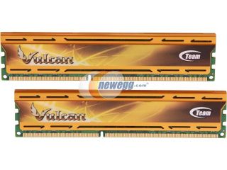 Team Vulcan 8GB (2 x 4GB) 240 Pin DDR3 SDRAM DDR3 1600 (PC3 12800) Desktop Memory (Yellow Heat Spreader) Model TLYD38G1600HC9DC01