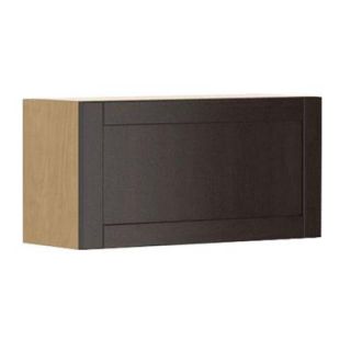 Fabritec 30x15x12.5 in. Barcelona Wall Bridge Cabinet with Horizontal Hinge in Maple Melamine and Door in Dark Brown W3015HZ.M.BARCE
