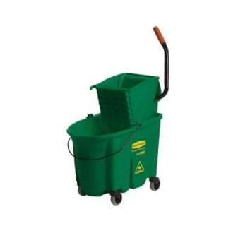 Rubbermaid Commercial Products 35 Qt. Green WaveBrake Side Press Bucket/Wringer Combo FG758888GRN